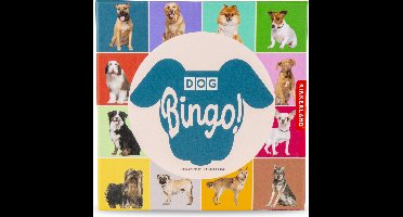 Kikkerland Dog Bingo - 54 honden rassen - 12 bingokarten - Reisspel - Pocket spel - Voor maximaal 12 spelers