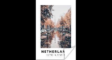 Poster Nederland - Kanaal - Herfst - 20x30 cm