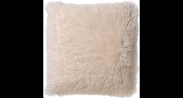 Dutch Decor FLUFFY - sierkussen 60x60 cm - superzacht - XL kussen - Snow White - wit - Inclusief binnenkussen - Luxe kussens voor woonkamer & bank