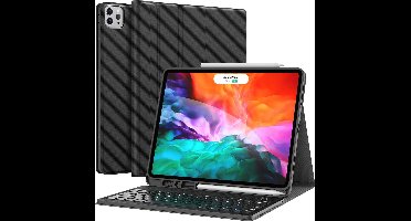 Hoes geschikt voor iPad pro 11 2018 Keyboard Hoes Zwart - Hoes geschikt voor iPad 11 inch Hoes Met Penhouder - Hoes geschikt voor iPad 11 inch hoes - Smart Book Case - Hoes geschikt voor iPad keyboard case