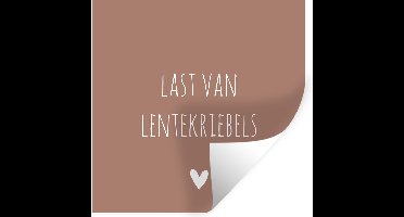 Muurstickers - Sticker Folie - Spreuken - Last van lentekriebels - Quotes - 30x30 cm - Plakfolie - Muurstickers Kinderkamer - Zelfklevend Behang - Zelfklevend behangpapier - Stickerfolie