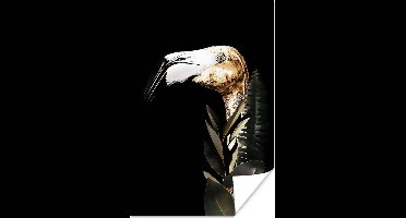 Poster Portret - Flamingo - Bladeren - 20x30 cm
