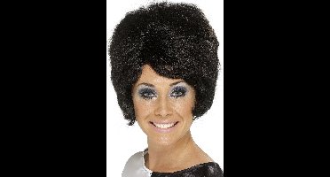 "Zwarte hoge pruik voor dames - Verkleedpruik - One size"