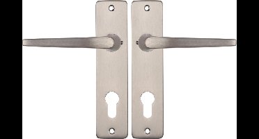 Starx Deurklink Zilver - RVS Look – Deurbeslag – Deurschild voor Profielcilinder (PC72) – Deurklink Duim