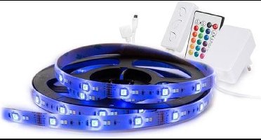 Perel Set met smart WiFi-ledstrip, 450 leds, instelbare helderheid en kleurtemperatuur, 5 meter lang, RGB-kleuren, warmwit en koudwit, creëer de perfecte sfeer met Tuya®-app bediening