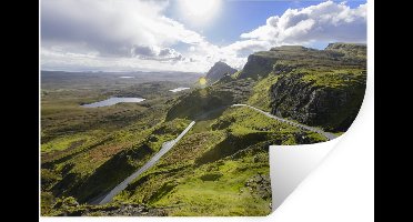 Muurstickers - Sticker Folie - Zonnige ochtend bij een Schots landschap - 30x20 cm - Plakfolie - Muurstickers Kinderkamer - Zelfklevend Behang - Zelfklevend behangpapier - Stickerfolie