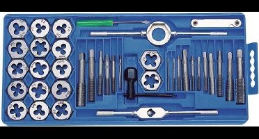 Toolland Tap- en snijmoerenset, inclusief opbergdoos, 40-delig