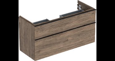 Geberit iCon wastafelonderkast 118.4x61.5x47.6cm 2 lades met softclose Spaanplaat Noten