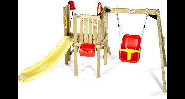 Houten Peuterklimrek met schommel en glijbaan - Plum (7092133)