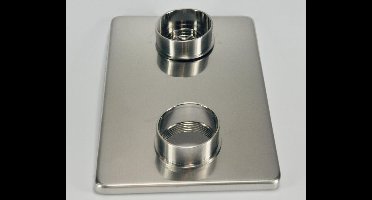 Wiesbaden Verlengset - Geborsteld Staal t.b.v. 2-Knops Douchethermaat - 8 mm.