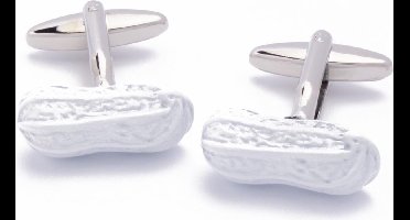 Manchetknopen - Pinda Pindanoten Wit Grijs