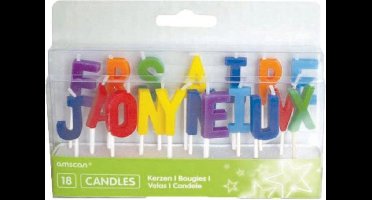 Amscan Verjaardagskaarsjes Joyeux Anniversaire 18 Stuks