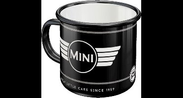 Mini Logo Black. Emaille Drinkbeker