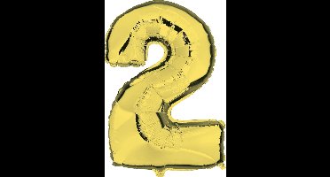 Folieballon Cijfer 2 Goud - 92 cm