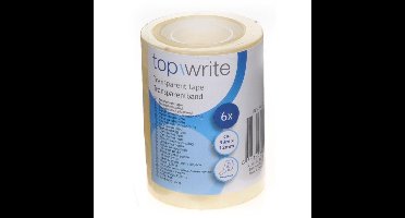 Topwrite plakband transparant 6 stuks