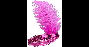 Vegaoo - Fuchsia roze charleston hoofdband voor vrouwen