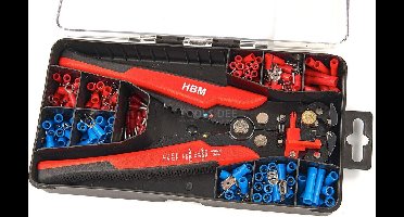 HBM 199 Delige Profi 4 in 1 Automatische Draadstriptang met Knip en Krimpfunctie Inclusief 199 Kabelschoentjes