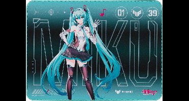 ASUS TUF Gaming P1 Hatsune Miku Edition - Muismat rubber - stof - blauw, zwart
