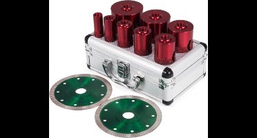 Diamant Gatenzaagset PRO - Dozenboor- Gatenboor - 8 Stuks - 20-68 mm - Vacuüm Gesoldeerd - Voor Keramiek