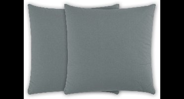 Boraboi ® Set van Twee Luxe Katoenen Kussenslopen met Ritssluiting in Elegante Grijze Tint