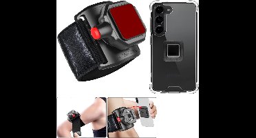 Sportarmband Met Magneet met Backcover Hoesje Geschikt voor: Samsung Galaxy S24 - Polsband - Sportband - Hardloop Armband - Bevestiging Pols of Arm - Hardlopen - Hardloopband