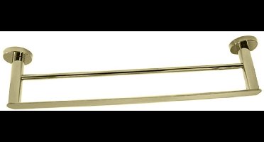 Profielenloods - Handdoekhouder dubbel monteren met schroeven - Glans goud