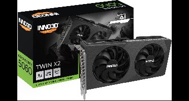 INNO3D NVIDIA GeForce RTX 5060 TWIN X2 - Videokaart - 8GB - GDDR7 - PCIe 5.0 - 1x HDMI 2.1 - 3x DisplayPort 2.1
