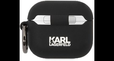 Karl - Lagerfeld - KLA3RUNCHK hoesje voor AirPods - 3 - cover - zwart - Siliconen - Choupette - Head - 3D