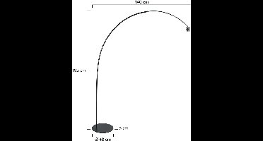 Anne Lighting - vloerlamp - Curve - wit zwart - metaal - booglamp - E27 - 4256ZW