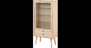 Giga Living Vitrinekast Dysta - Naturel/Glas - 72x36x143cm