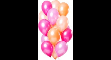 Folat - Ballonnen Peachy Flamingo Metallic 30cm - 15 stuks