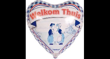 Folat - Folieballon Welkom Thuis Delfts Blauw Hart 45 cm