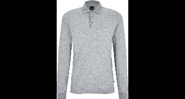 BOSS Pado regular fit polo lange mouw - jersey - zilver