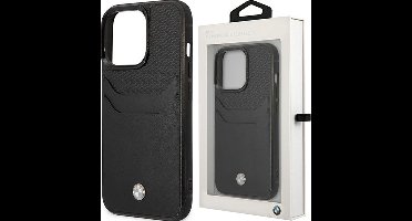 iPhone 14 Pro Max Backcase hoesje - BMW - Effen Zwart - Kunstleer