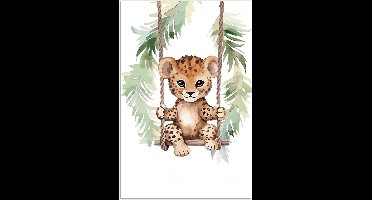 Poster 20x30 cm - Luipaard - Dier - Kinderen - Jungle - Kinderkamer - Babykamer - Posters - Kamer decoratie accessoires - Wanddecoratie kinderkamer - Muurdecoratie babykamer