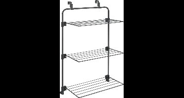 Tomado - Droogrek Gale - 11 meter Drooglengte - Ophangbaar aan Deur of douchewand - Zwart - 5 jaar garantie