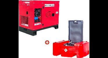 Complete power pack met dieselgenerator 10kW en externe dieseltank 210 liter. MW Tools DG100EPACK1