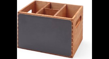 HENDI Houten kist met krijtbord – 4 compartimenten – 210x150x150 mm