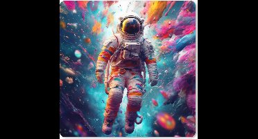 Muismat XXL 50x50 cm - Bureau onderlegger - Bureau mat Neon - Meteoriet - Neon - Astronaut - Bureaumat - Gaming mousepad xl - Bureaulegger groot - Computer deskmat - Geschikt voor Gaming Muis en Gaming PC set-up