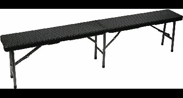 Perel Klapbank, inklapbaar, weerbestendig, handgreep, rotanlook, maximaal 400 kg, zwart