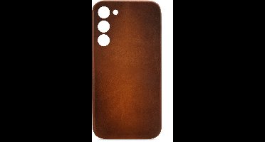 Telefoonglaasje Hoesje Geschikt voor Samsung Galaxy S23 - Leer - Bruin - Beschermhoes - Case - Cover