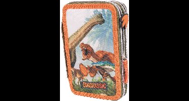 PIA Soft Toys - Dinorassic etui / pennenzak met 2 ritsen - 20 x 13 x 5cm