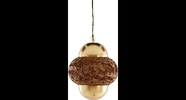 Light & Living Hanglamp Cetara Kralen, 33cm - Bruin/Brons
