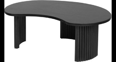 Salontafel Firenze Boonvorm Massief Mangohout Zwart 125x80x43 cm - Moderne Organische Woonkamertafel - Unieke Zwarte Houten Salontafel - Handgemaakt Design tafel