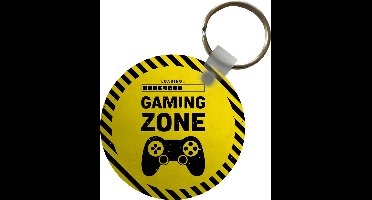 Sleutelhanger - Gaming - Quotes - Controller - Gaming zone - Game - Plastic - Rond - Uitdeelcadeautjes