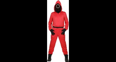 Squid Game Pak Rood Met Masker Cirkel - Maat XL
