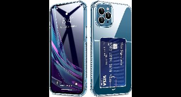 Hoesje Geschikt voor iPhone 11 hoesje transparant - Shock case met pasjeshouder Hoesje Geschikt voor iPhone 11 - Hoesje Geschikt voor iPhone 11 hoesje met pasjeshouder