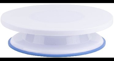 HI Taart plateau - kunststof - transparant - D28 cm - met voet - draaibaar - taartstandaard