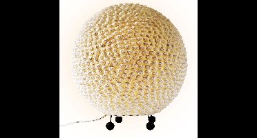 Bal tafellamp Tafellamp metaal wit schelp optiek 25 cm woonkamer eetkamer slaapkamer