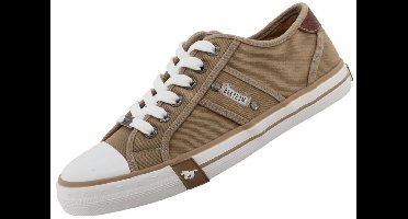 Mustang heren sneaker van canvas lichtbruin